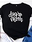 abordables T-shirts-Mujer Camiseta mamá Gráfico Texto Estampados Escote Redondo Estampado Básico Tops 100% Algodón Negro Gris Oscuro Blanco
