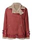 cheap Women&#039;s Clothing-Women&#039;s Jacket Oversized Zipper Classic Simple Shirt Collar Spring &amp;  Fall Regular Dark Red Black Grey