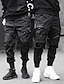 abordables Bas pour hommes-Homme Pantalon Jogging Pantalon Cargo Pantalon Plein Cordon Taille elastique Multi poche Coton Sport &amp; Loisir du quotidien Vêtement de rue Casual K7021-noir