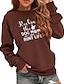 billige Hættetrøjer &amp; sweatshirts-Dame Tekst Sweatshirt bluse Monogrammer Varm Stempling Daglig Sport Basale Gade Bomuld Hættetrøjer Sweatshirts Blå Sort Grøn