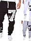 abordables Sweatpants-Homme Actif Joggings Pantalon Lettre Imprimer Toute la longueur Fin de semaine Ample basique Blanche Noir Micro-élastique