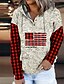cheap Hoodies &amp; Sweatshirts-Women&#039;s Plaid Checkered American US Flag Text Hoodie Sweatshirt Front Pocket Print Daily Sports Active Streetwear Hoodies Sweatshirts  Gray