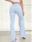 baratos Roupa de Mulher-Mulheres Jeans Básico Diário Tecido Primavera / Outono / Inverno / Verão Normal Azul Preto Azul Claro
