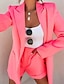 cheap Blazers-Women&#039;s Suits Dailywear Business Pants Blazer Check / Solid Colored Regular Fit Open Front Men&#039;s Suit Pink / Dusty Rose / Black Shirt Collar