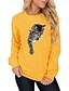 cheap Hoodies &amp; Sweatshirts-Women&#039;s Cat Graphic Animal Sweatshirt Print Hot Stamping Sports &amp; Outdoor Casual Daily Basic Hoodies Sweatshirts  Wine Red Black Gray