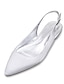 cheap Sandals-Women&#039;s Wedding Shoes Plus Size Bridal Shoes Flat Heel Slingback Heel Pointed Toe Minimalism Satin Buckle Black White Ivory