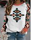 cheap Hoodies &amp; Sweatshirts-Women&#039;s Geometric Sweatshirt Pullover Print 3D Print Daily Sports Ethnic Streetwear Hoodies Sweatshirts  White