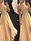 cheap Party Dresses-Women&#039;s Swing Dress Maxi long Dress Gold Sleeveless Solid Color Split Mesh Patchwork Fall Spring V Neck Hot Elegant Sexy Party Club Slim 2021 S M L XL