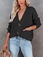 cheap Sweaters-Women&#039;s Sweater Jumper Chunky Knit Knitted Front Pocket V Neck Solid Color Home Daily Stylish Basic Essential Drop Shoulder Fall Winter Black Blue S M L / Long Sleeve / Regular Fit / Casual