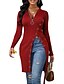 cheap Women&#039;s Clothing-Women&#039;s Black Red Dark Coffee Plain Zipper Button Daily Going out Daily Modern V Neck Slim Fit S