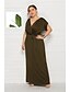 cheap Plus Size Dresses-Women&#039;s Plus Size Party Dress Solid Color V Neck Short Sleeve Summer Spring Elegant Casual Prom Dress Maxi long Dress Party Daily Dress