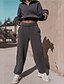 cheap Two Piece Sets-Women&#039;s Crop Top Hoodie Tracksuit Pants Sets Plain Beige Gray Zipper Long Sleeve Sports Outdoor Casual Active Basic Stand Collar Regular Fit Fall &amp; Winter