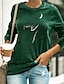 cheap T-Shirts-Women&#039;s T shirt 3D Cat Cat Graphic Round Neck Print Basic Tops Blue Black Green / 3D Print