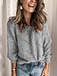 cheap Women&#039;s Clothing-Women&#039;s Pullover Puff Sleeve Hole Classic Simple Scoop Neck Spring &amp;  Fall Regular Blue Pink Grey Beige
