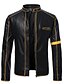cheap Sale-Men&#039;s Faux Leather Jacket Business Causal Thermal Warm Rain Waterproof Vintage Retro Office Jacket Outerwear Zipper ArmyGreen Brown Navy Blue