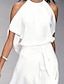 cheap Casual Dresses-Women&#039;s Swing Dress White Dress Midi Dress Black White Gray Paisley Short Sleeve Summer Spring Layered Modern Halter Loose Fit 2023 S M L XL XXL