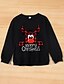 cheap Family Look Sets-Family Tops Sweatshirt Cotton Plaid Letter Deer Casual Print Black White Red Long Sleeve Mommy And Me Outfits Daily Matching Outfits