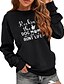 cheap Hoodies &amp; Sweatshirts-Women&#039;s Text Sweatshirt Pullover Monograms Hot Stamping Daily Sports Basic Streetwear Cotton Hoodies Sweatshirts  Blue Black Green