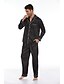 cheap Men&#039;s Clothing-Men&#039;s 2 Pieces Pajamas Loungewear Sets Simple Fashion Pure Color Imitated Silk Home Daily Lapel Warm # Basic Fall Winter Pocket Black