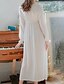 cheap Sleep &amp; Lounge-Women&#039;s 1 pc Pajamas Nightgown Simple Fashion Comfort Pure Color Rayon Home Bed V Wire Breathable Gift Long Robe Basic Fall Spring Light Pink White / Sweet