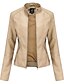 cheap Tops-Women&#039;s Elegant Faux Leather Slim Fit Jacket