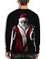 cheap Men&#039;s Socks-Men&#039;s Unisex  T shirt 3D Print Graphic Prints Santa Claus Print Long Sleeve Tops Casual Designer Big and Tall Black