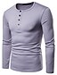 cheap Men&#039;s Clothing-Men&#039;s T shirt Bishop Sleeve Basic Henley Thick Spring &amp;  Fall Camel Black Gray Silver Gray