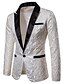 cheap Best Sellers-Men&#039;s Blazer Sport Jacket Sport Coat Street Business Work Thermal Warm Breathable Peaked Lapel Single Breasted One-button Streetwear Elegant Jacket Outerwear Floral Pocket Jacquard Gold Red White