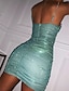 cheap Party Dresses-Women&#039;s Party Dress Homecoming Dress Bodycon Mini Dress Light Green Pink Pure Color Sleeveless Winter Fall Spring Ruched Hot Spaghetti Strap Slim Birthday Date Summer Dress 2023 S M L XL XXL