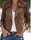 cheap Jackets-Women&#039;s Jacket Casual Jacket Modern Style Regular EU / US Size Coat Black Gray Khaki Daily Casual Spring &amp;  Fall Rolled collar Regular Fit S M L XL XXL