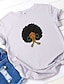 cheap T-Shirts-Women&#039;s T shirt Graphic Prints Round Neck Print Basic Tops 100% Cotton Light gray White