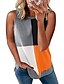 cheap Women&#039;s Tanks-spring  summer women‘s clothing color matching printed sleeveless top pullover  vest tank