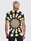 cheap Men&#039;s-Men&#039;s Unisex T shirt Tee Optical Illusion Geometric Graphic Prints 3D Print Crew Neck Daily Holiday Short Sleeve Print Tops Casual Designer Big and Tall Blue / Summer