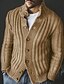 billige Men&#039;s-Herre Bluse Cardigan Sweater Frakke Vintage Stil Y-hals Tyk Vinter Grå Kakifarvet