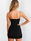 abordables Super Sale-Mini robe robe noire Femme Printemps Eté Sans Manches - Ruché chaud Couleur monochrome 2022 Noir S M L XL XXL 3XL