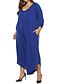 cheap Plus Size Jumpsuits-Women&#039;s Plus Size Jumpsuit Backless 3/4 Length Sleeve Solid Colored Spring Summer Ordinary Streetwear Black Blue Red XL XXL 3XL 4XL 5XL / V Neck