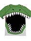 abordables T-shirts et chemises pour garçons-T-shirt Garçon Enfants Manches Courtes Bande dessinée Animal 3D effet Vert Enfants Hauts basique Frais Eté Ecole du quotidien Intérieur 3-12 ans