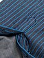 economico Abbigliamento uomo-Per uomo Camicia Rimborsate Righe Colletto Medio spessore Quattro stagioni Blu