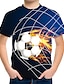 billige T-skjorter og skjorter til gutter-Gutt 3D Fargeblokk Fotball T skjorte Kortermet 3D-utskrift Sommer Aktiv søt stil Gatemote Polyester Rayon Barn 3-12 år Skole utendørs Daglig