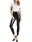 cheap Graphic Chic-Women&#039;s Chinos Leggings Ankle-Length PU Artificial Leather Stretchy High Waist Simple Classic Style Party Work Black S M Spring, Fall, Winter, Summer