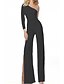 cheap Women&#039;s Jumpsuits-Women&#039;s Jumpsuit Solid Color Backless Elegant Stand Collar Party Festival Long Sleeve Regular Fit Blue White Black S M L Spring