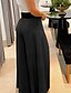 cheap Pants-Women&#039;s Fashion Wide Leg Dress Pants Full Length Pants Micro-elastic Daily Weekend Plain Mid Waist Comfort Loose Black Khaki S M L XL
