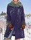 cheap Coats &amp; Trench Coats-Women&#039;s Coat Fall Winter Party Street Daily Long Coat Windproof Regular Fit Casual Streetwear Sports Jacket Long Sleeve Print Plants Pink Gray