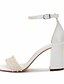 cheap Sandals-Women&#039;s Wedding Shoes Pumps Bling Bling Bridal Shoes Chunky Heel Open Toe Vintage Faux Leather White Ivory