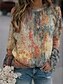 billige Hættetrøjer &amp; sweatshirts-Dame Blomst Sweatshirt 3D-udskrivning Afslappet Bomuld Hættetrøjer Sweatshirts Løstsiddende Regnbue