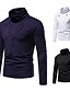 baratos Roupa de Homem-Homens Camiseta Camisa Social Pregueado Padrão Primavera / Outono / Inverno / Verão Azul marinho Branco Preto