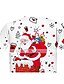 billige T-shirts &amp; Trøjer til Drenge-Børn Drenge T-shirt Kortærmet julemanden Farveblok 3D Jul Trykt mønster Børn Toppe Basale Gade Hvid