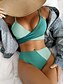 cheap Bikini-Women&#039;s Swimwear Bikini 2 Piece Normal Swimsuit Color Block Pure Color High Waisted Cross Light Blue Green Blue Gray Yellow Strap Bathing Suits Stylish Sexy New / Padded Bras