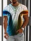 billige Men&#039;s-Herre Unisex T-shirt Grafiske tryk Øjne 3D-udskrivning Rund hals Gade Daglig Kortærmet Trykt mønster Toppe Afslappet Designer Stor og høj Blå / Sommer