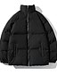 cheap Men&#039;s Clothing-Men&#039;s Bishop Sleeve Coat Zipper Stand Collar Thick Winter Black Gray White